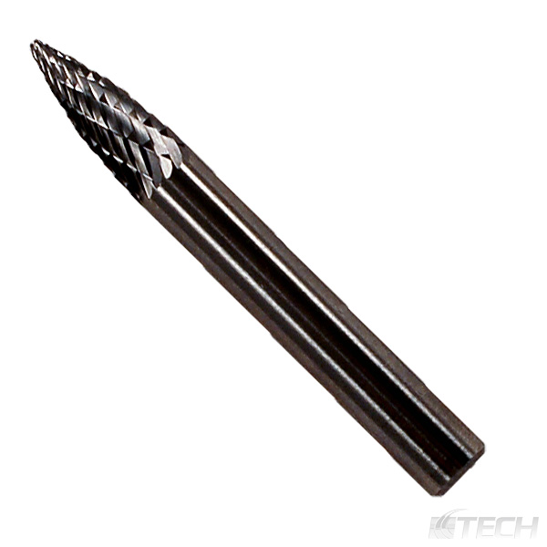 Carbide Burr Pointed 1/4" Shaft - Carbide Cutters and Burrs