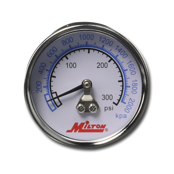 Milton 1/4" NPT High Pressure Dial Gauge - Gauges / Chucks