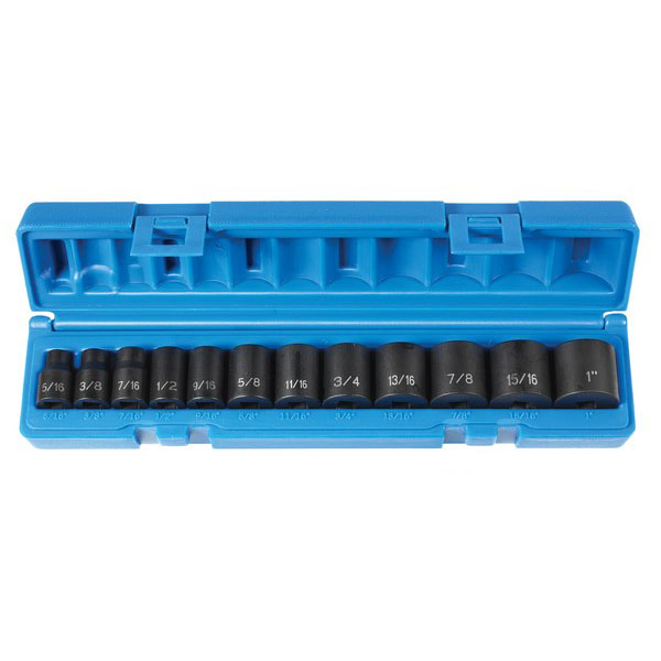 3/8" Drive Impact Socket Set SAE 12 Piece - Socket Sets