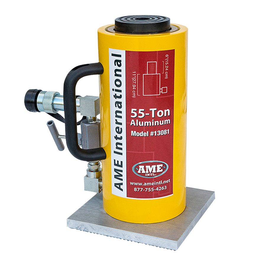 AME 55 Ton Hydraulic Jack Delux 6" Stroke Duo-Ring System - Air-Hydraulic