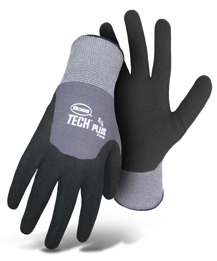 Gray Nylon Knit Glove w/ Black Nitrile Coated Palm (XX-Large) - Gloves