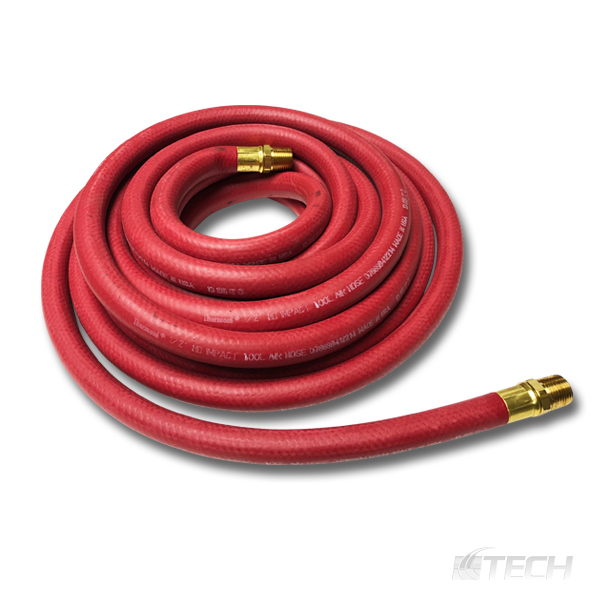 Rubber Air Hose 1/2" ID X 25' 1/2" Male NPT - Air Hose