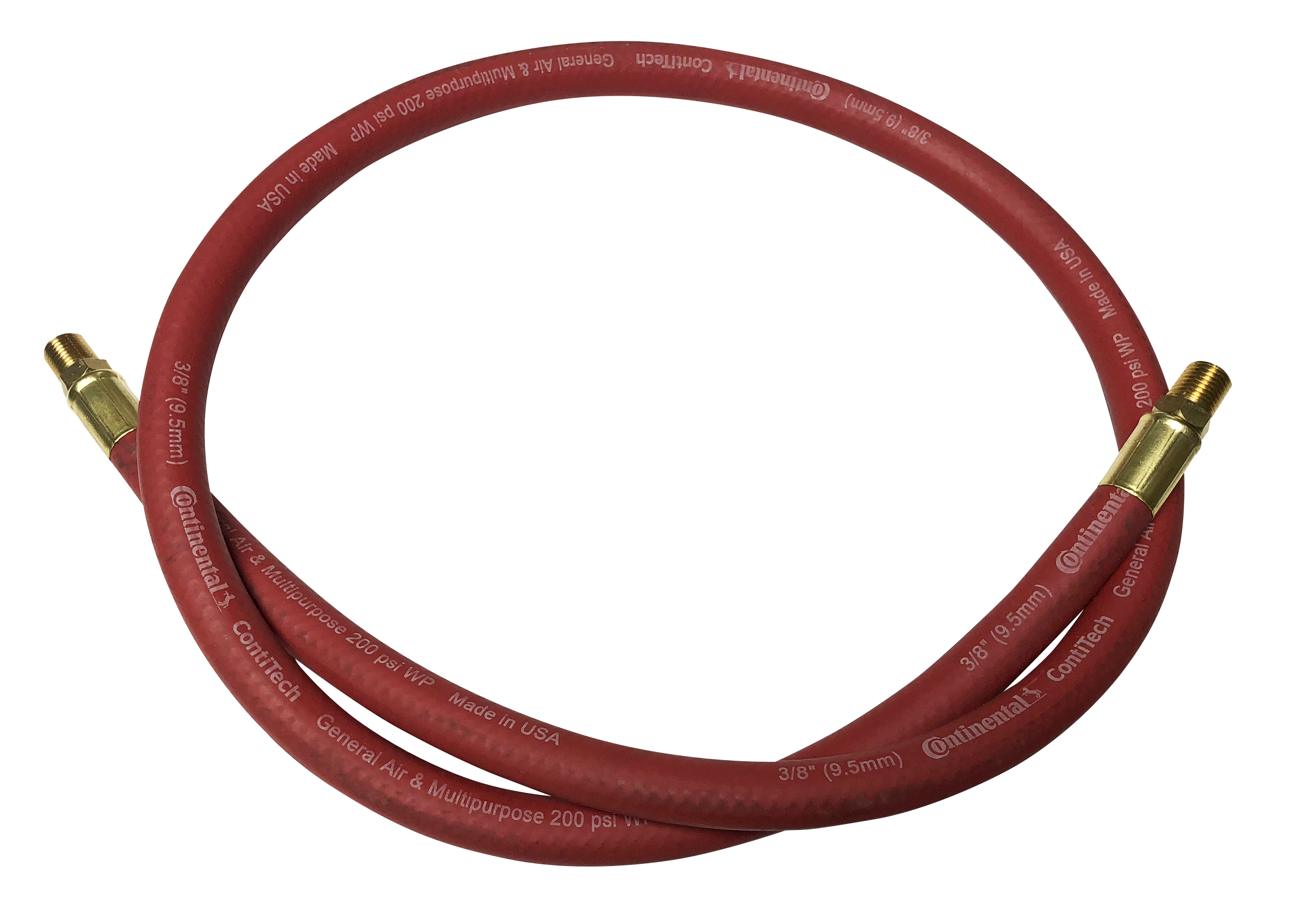 Whip Hose 3/8" ID X 48" 1/4" Male NPT - Air Hose