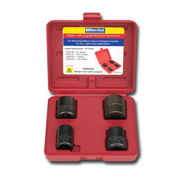 1/2" Dr. Lug Nut Removal Set 4 Piece - Accessories - Wheel Service Tools