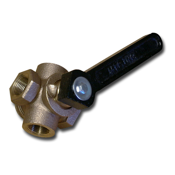 Mov It 4-Way Brass Valve and Handle - Calcium Chloride Pumps & Acc