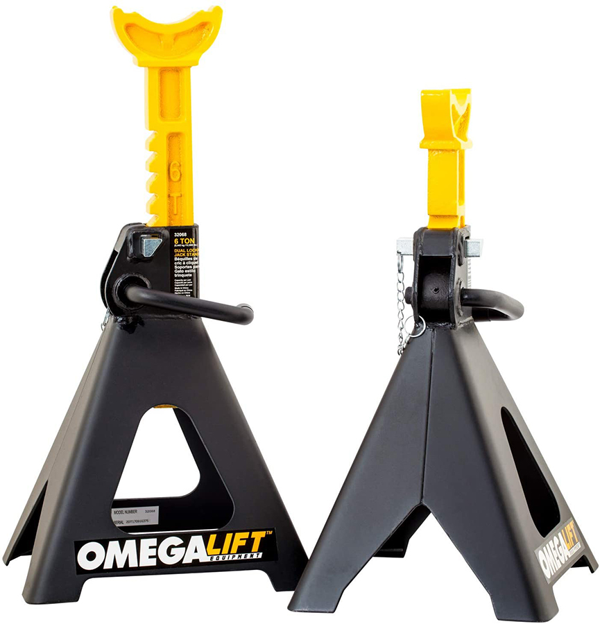 Omega Jack Stands 6 Ton 1 Pair Height Min 15 3/8" Max 24 1/4" - Stands