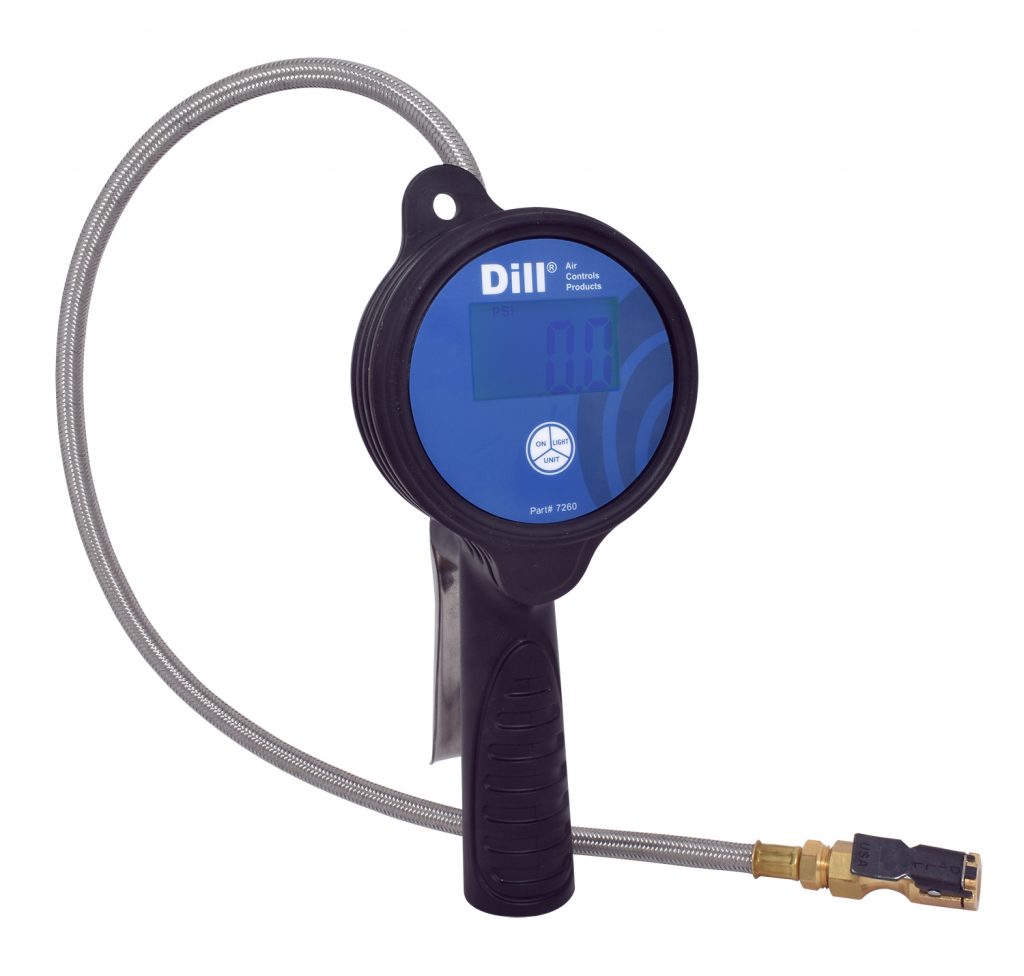 Dill Digital Inflator Gauge 2' Hose w/ European Open Chuck - Gauges / Chucks