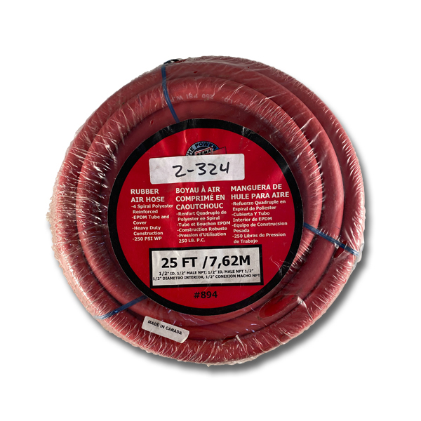 Rubber Air Hose 1/2" x 25' 1/2" Male NPT - Air Hose