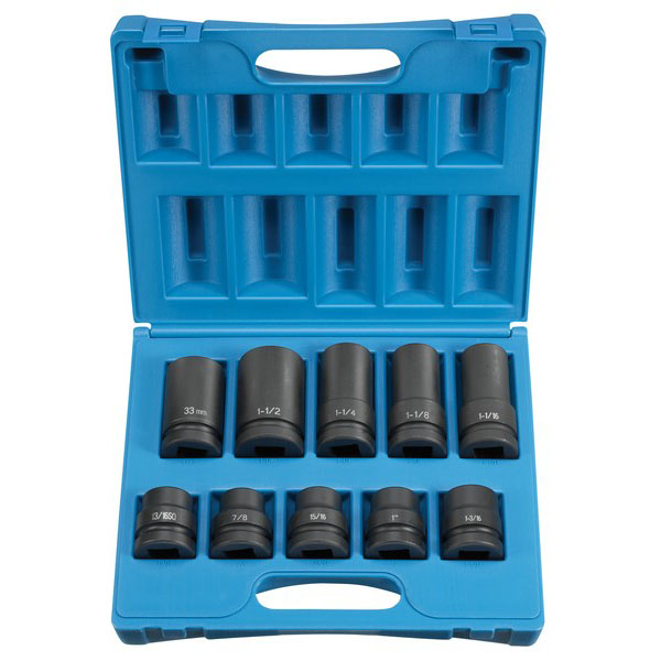 1" Drive Wheel Service Set SAE & Metric 10 Piece - Socket Sets