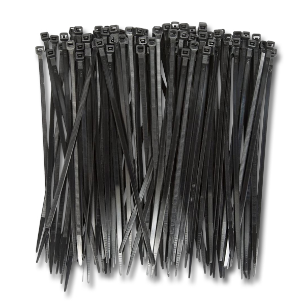 Black UV 7" Zip Ties 50# 100/Bag - Miscellaneous