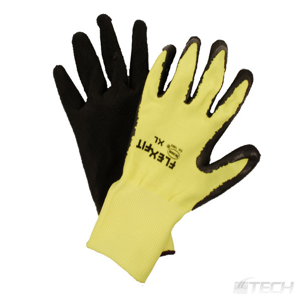 Neon Yellow Flex Fit Glove w/ Latex Palm, X-Large - Gloves