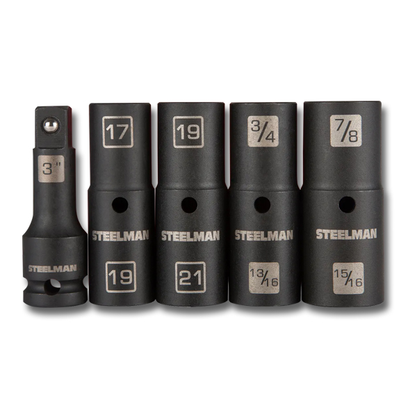 Steelman 1/2" Dr. 5 Piece Thin Wall Flip Socket Set - Socket Sets