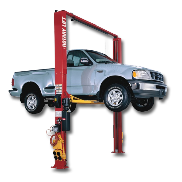 Rotary Two Post Lift With Truck Adapters  Red - Above Ground