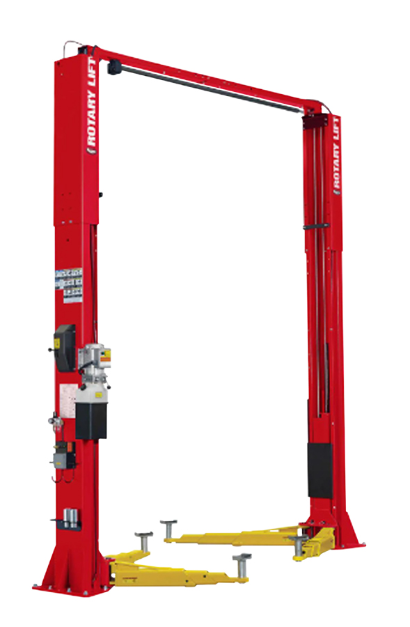 Rotary Two Post Lift w/TA Arms Cap. 12,000lbs Red - Above Ground