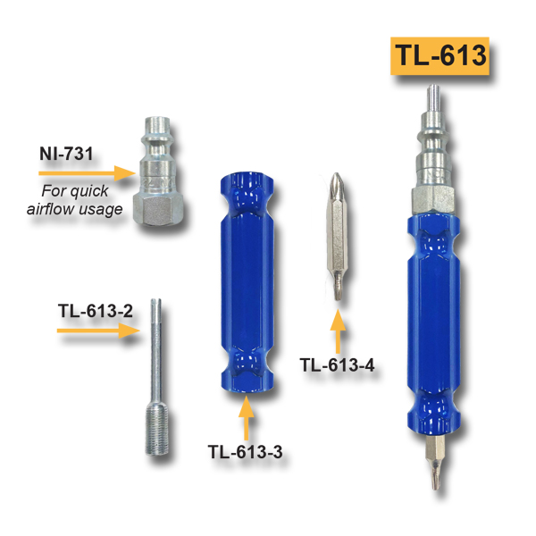 Haltec 4 Piece Valve Core Tool Blue - Tools and Accessories