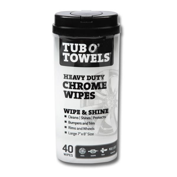 Tub O' Towels Heavy Duty Chrome Wipes 40/Tub - Hand Cleaners