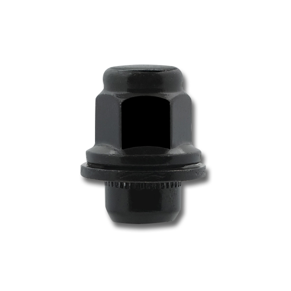 Black Bulge Medium Mag w/Washer 12mm x 1.50 w/ 13/16" Hex - Passenger Lug Nuts and Acc